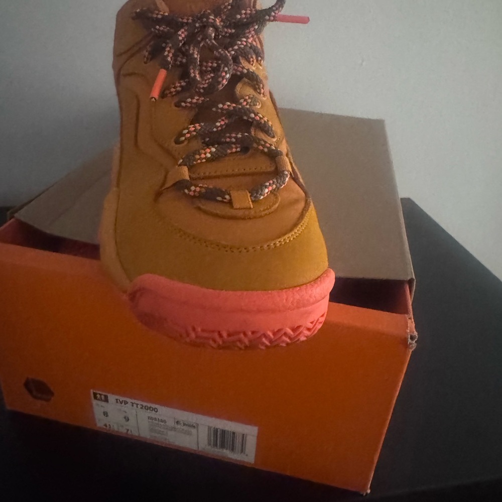 Adidas Brown and Orange Sneakers with Suede Upper